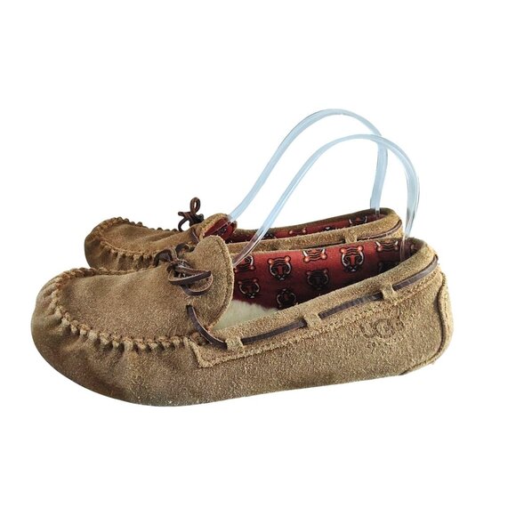 Ugg Kids Size 6 Ryder Jungle Suede Moccasin Slipper Shoes-Lined With Tigers - Picture 2 of 11